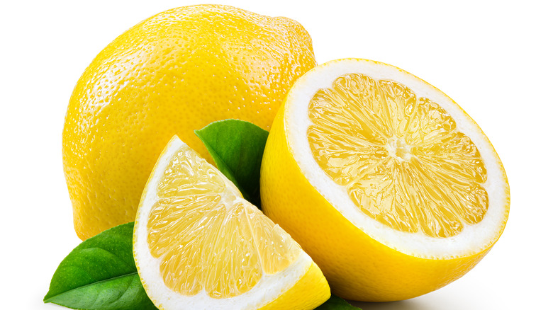 Lemons on a white background