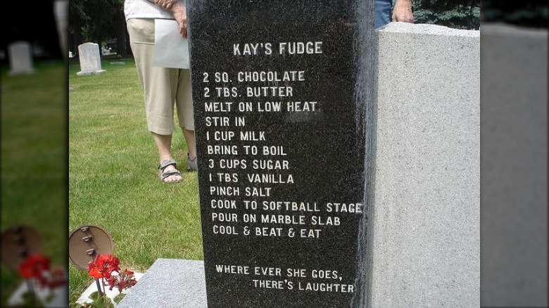 Kay's fudge recipe gravestone featuring wrong vanilla quantity 2017