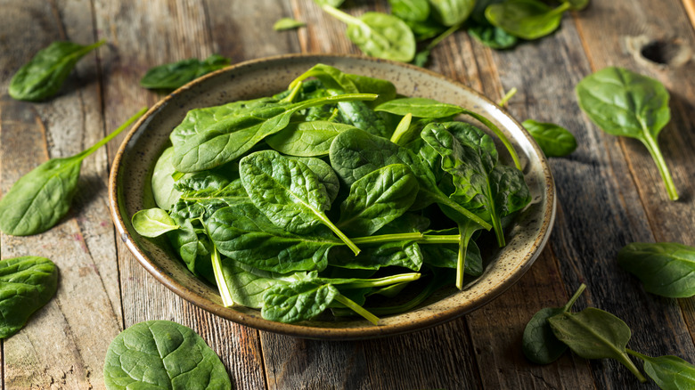 Spinach in a bowl