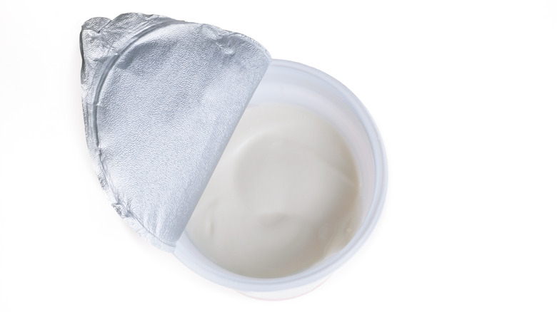 Sour cream in container