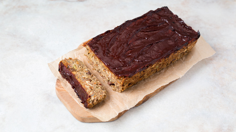 lentil loaf on marble table