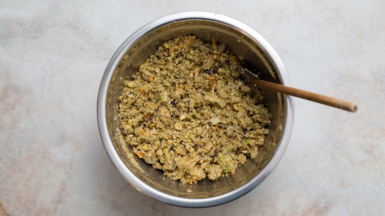lentil mixture in large bowl