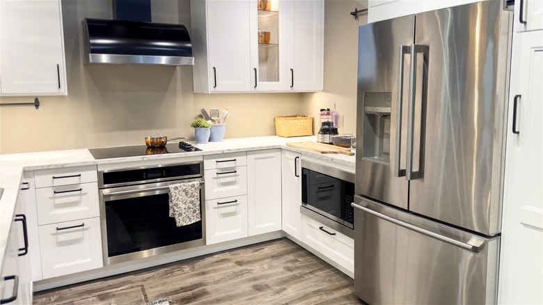 A modern kitchen fitted with high-end appliances.