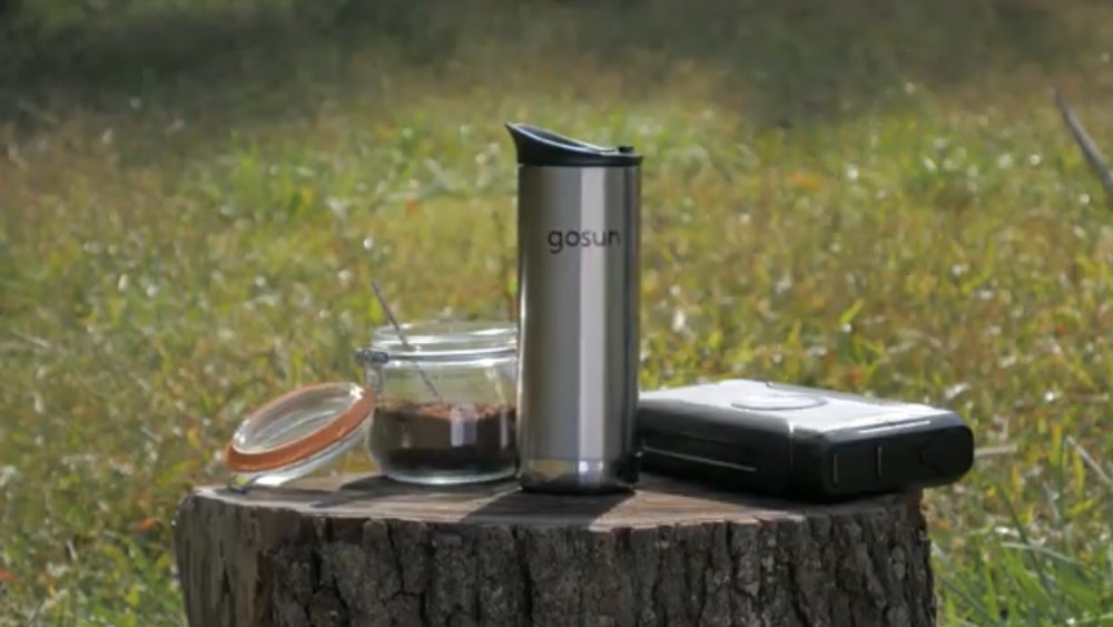 GoSun Brew, charger, coffee grounds