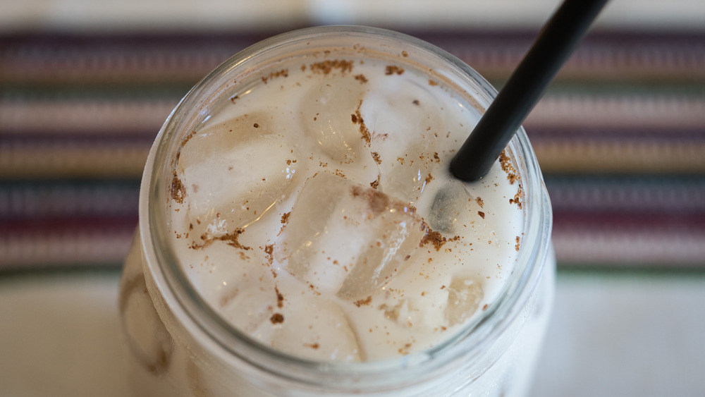 horchata with straw