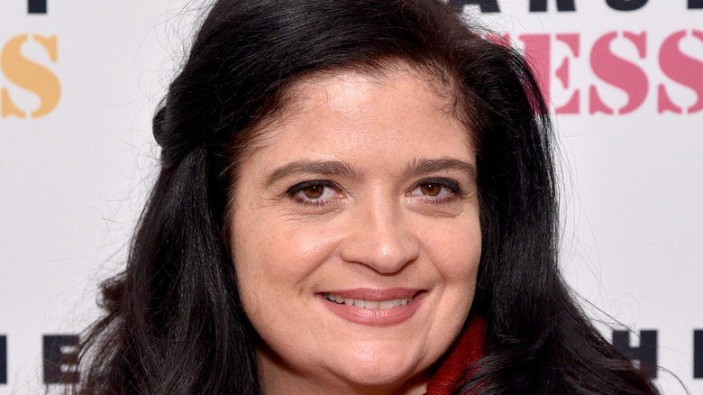 Close-up of Alex Guarnaschelli wearing a red sweater