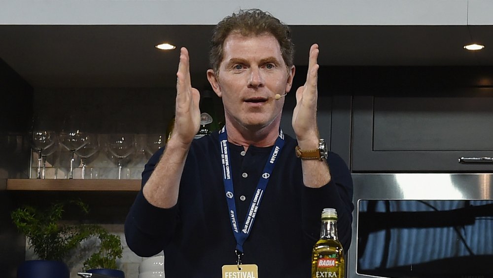 Bobby Flay gives a cooking demonstration 