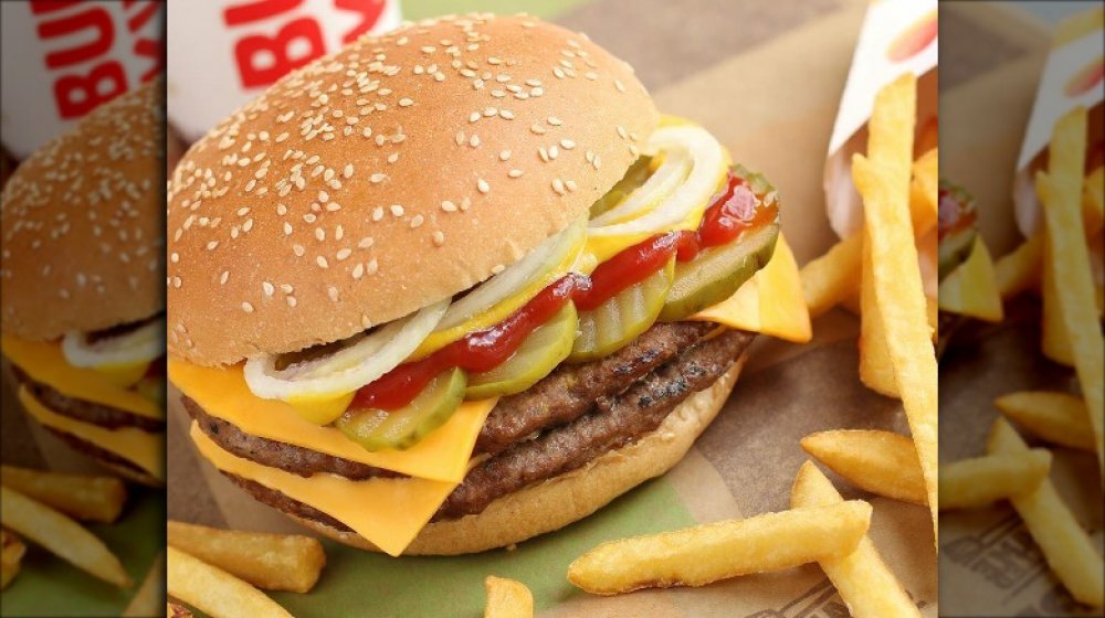 Burger King Double Quarter Pound King Sandwich with fries