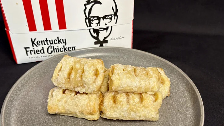KFC's apple pie poppers on a plate