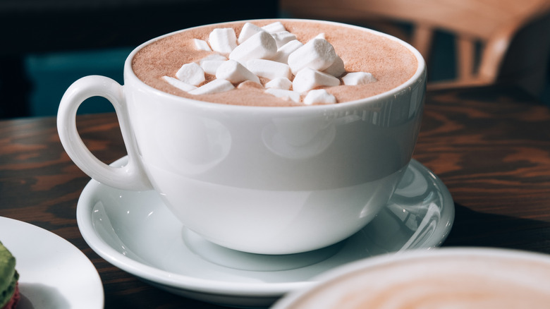 Mug of hot chocolate with marshmallows