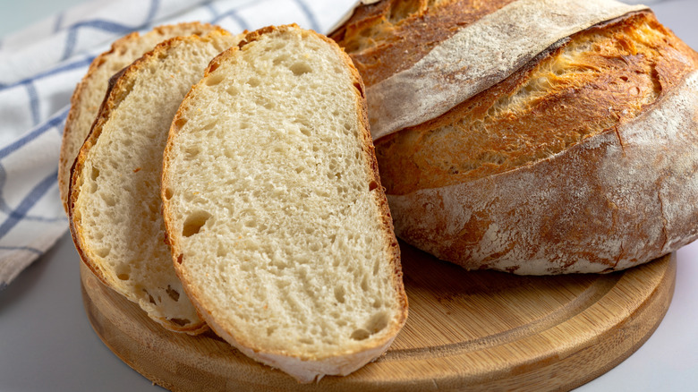 sourdough loaf and slices