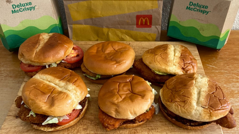 All six McDonald's chicken sandwiches