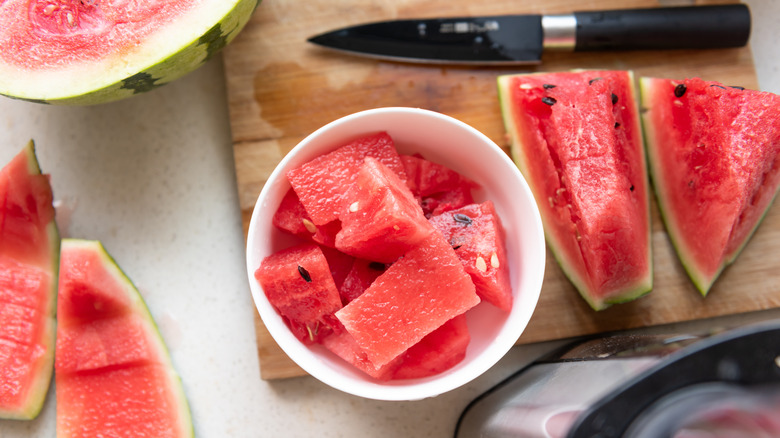 Cut watermelon slices