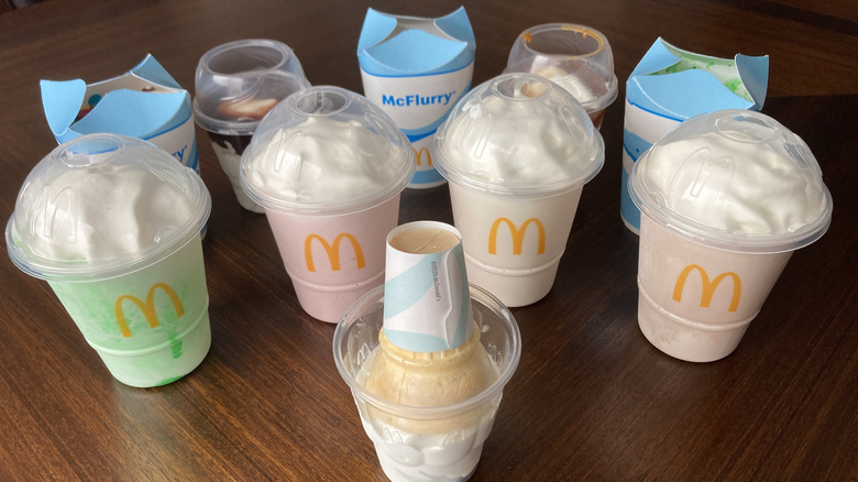 An array of McDonald ice creams