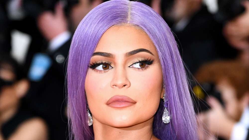 Kylie Jenner in a purple wig