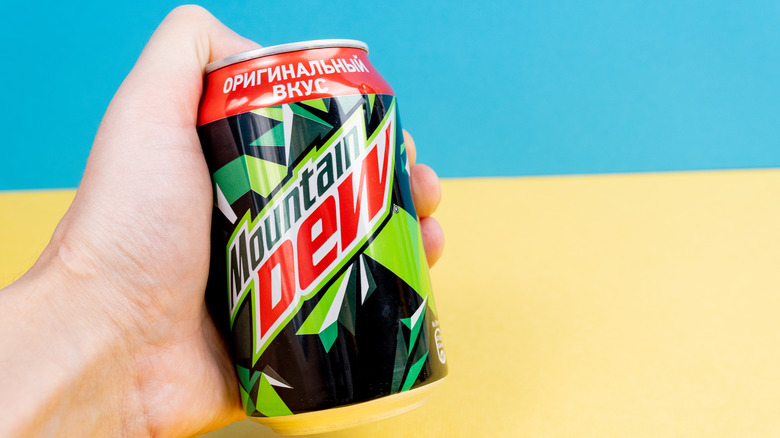 Mountain Dew with Cyrillic writing