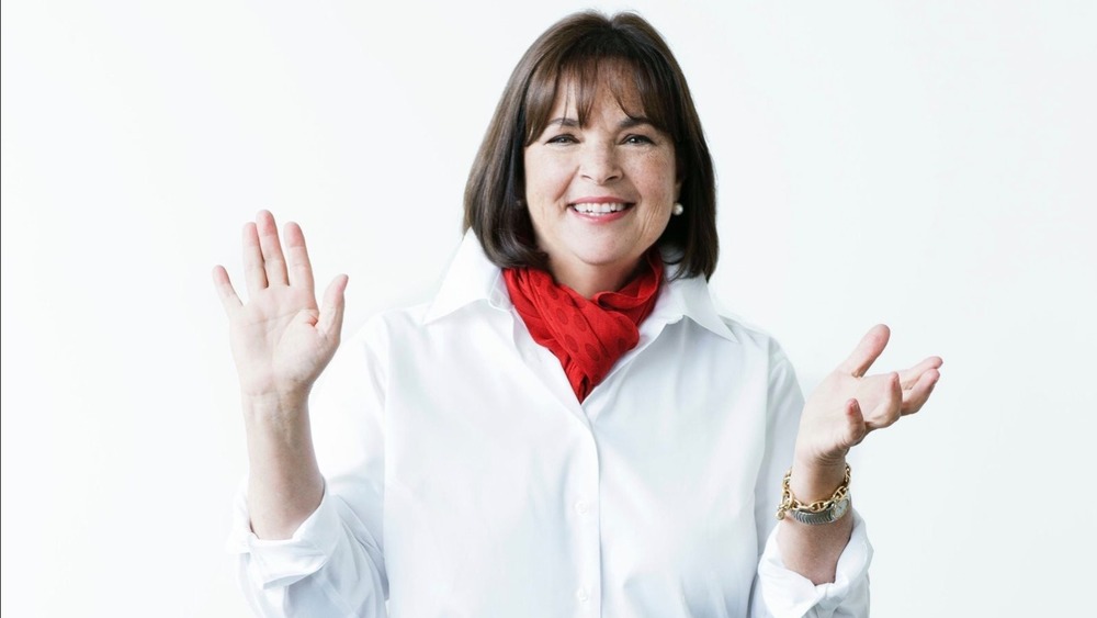 Ina Garten wearing a white button-down