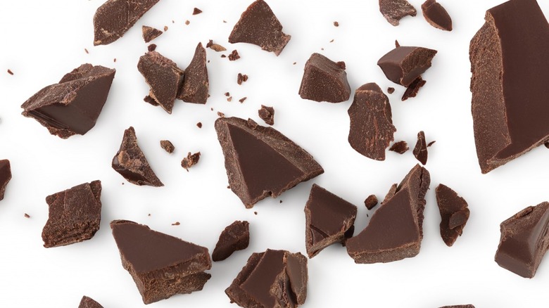 Chopped pieces of chocolate