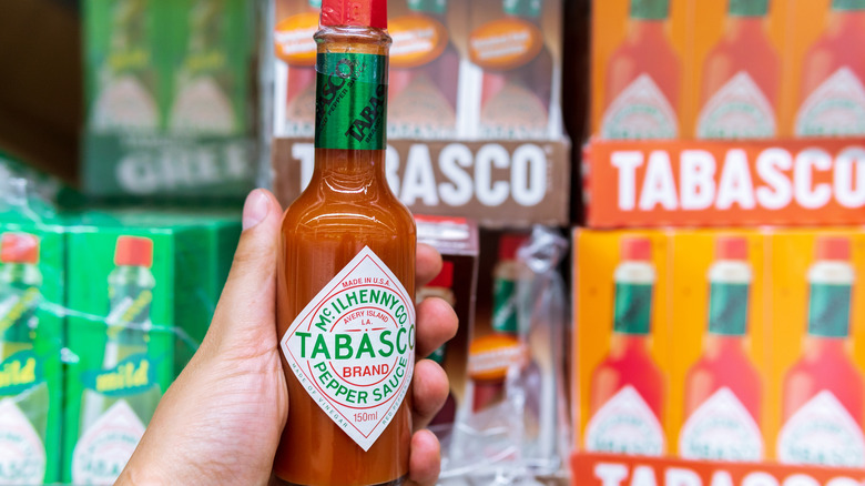 Tabasco hot sauce bottle