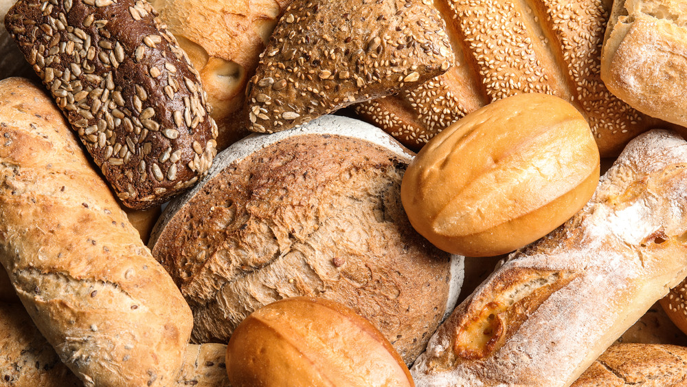 Loaves of bread stacked on top of each other