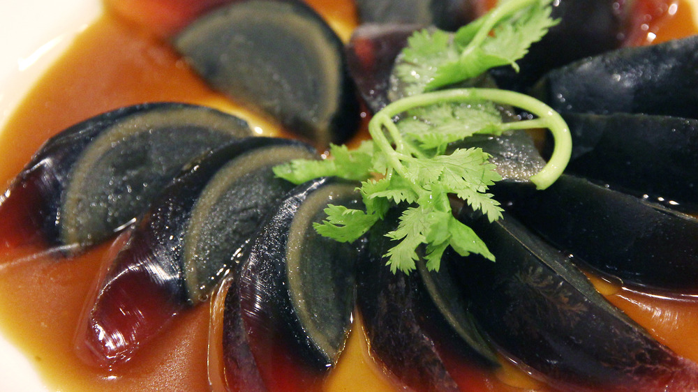 Century egg served plain