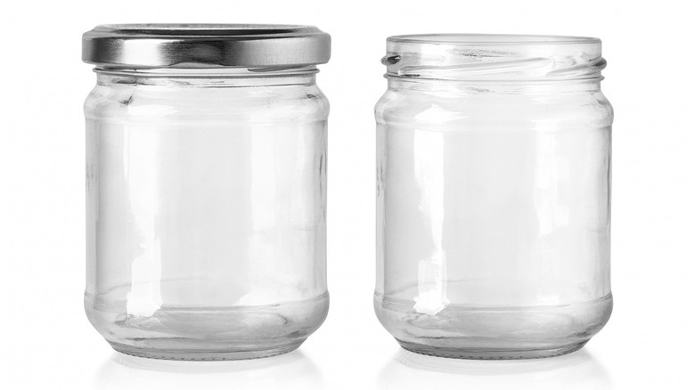 glass jars, with and without lid