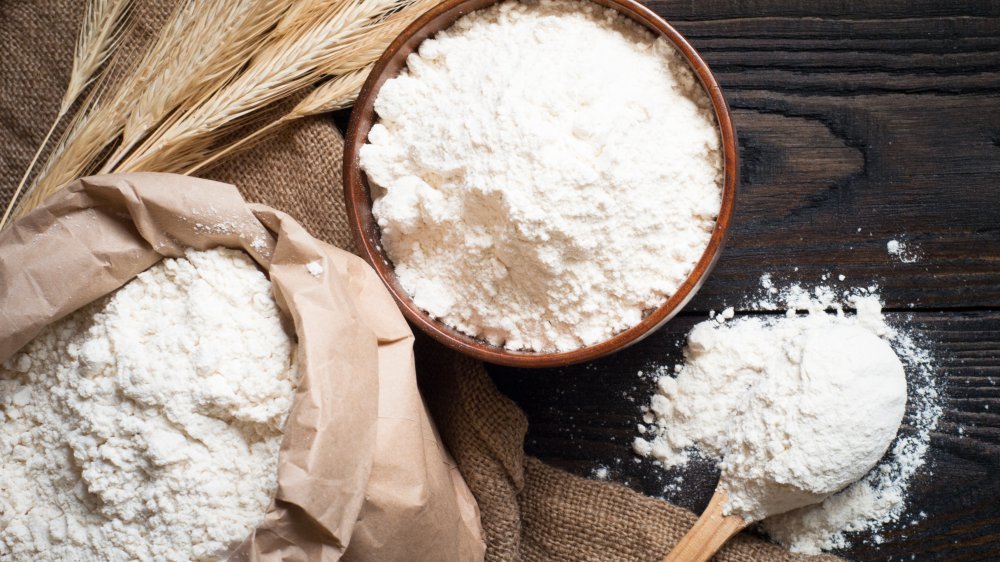 Flour in various containers