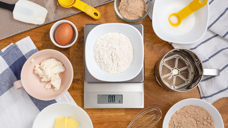 Flour on scale