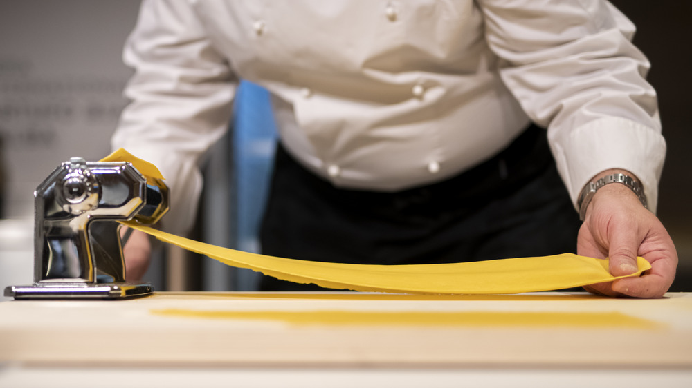 Rolling out fresh pasta