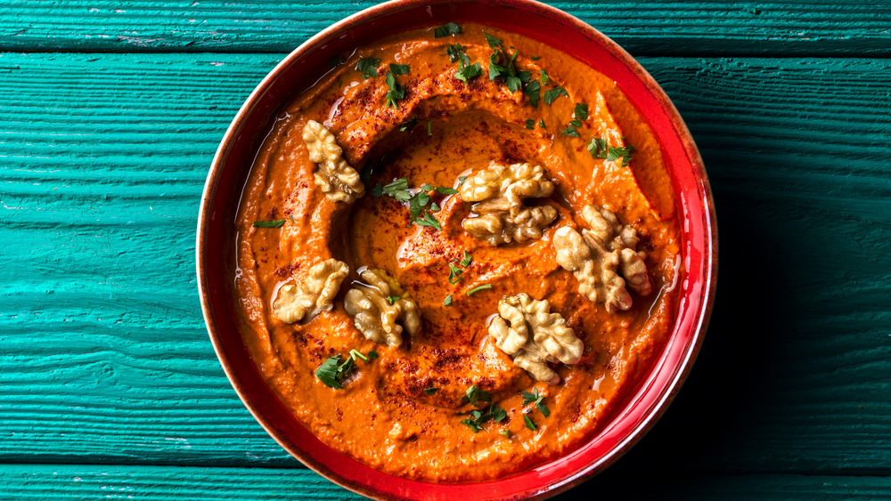 Muhammara displayed on a table