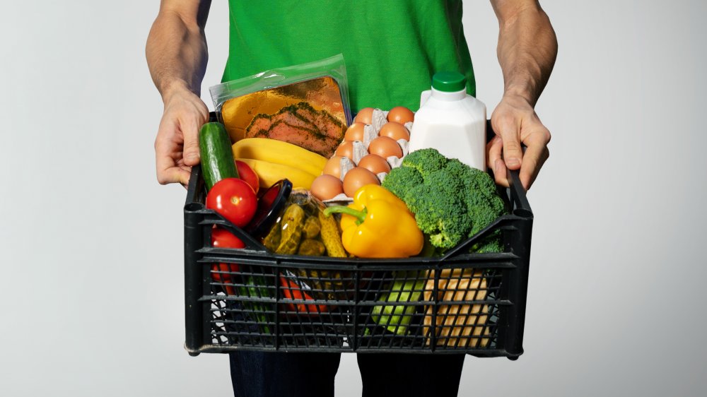 groceries in basket