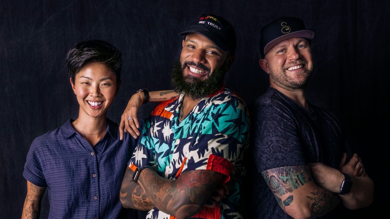 Fast Foodies hosts Kristen Kish, Justin Sutherland, and Jeremy Ford