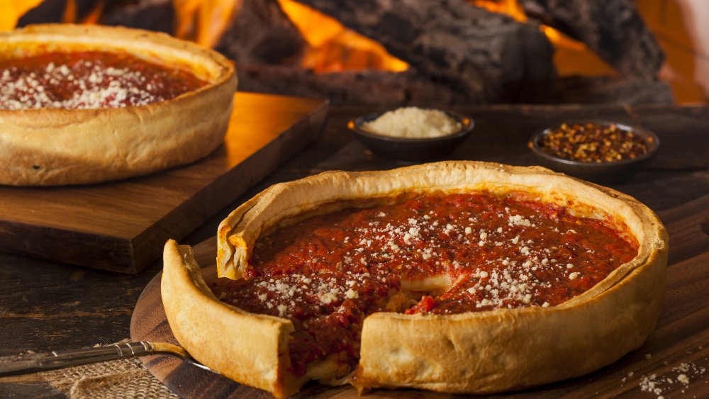 Chicago style deep dish pizza 