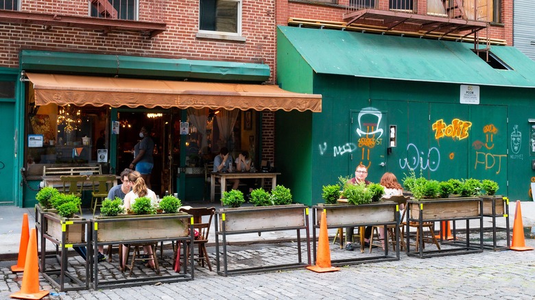 Outside Il Buco during the pandemic