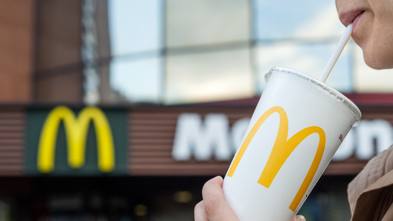 Customer holding McDonalds shake