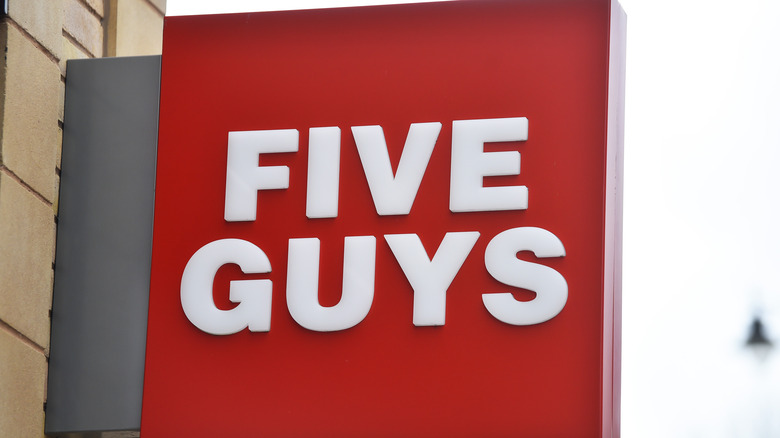 Five Guys restaurant sign