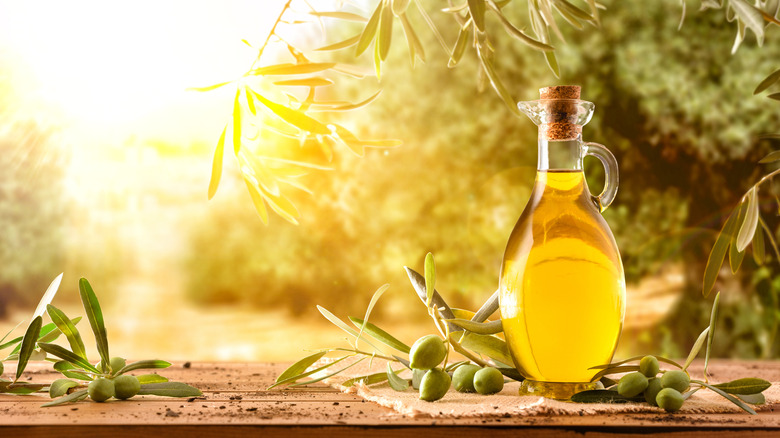 A bottle of olive oil