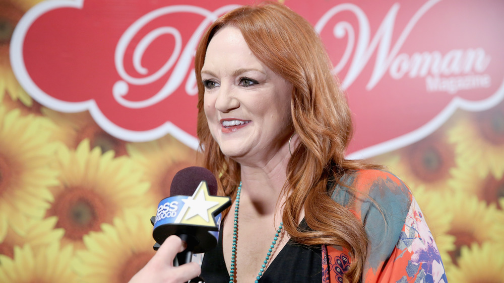 Ree Drummond speaking into microphone
