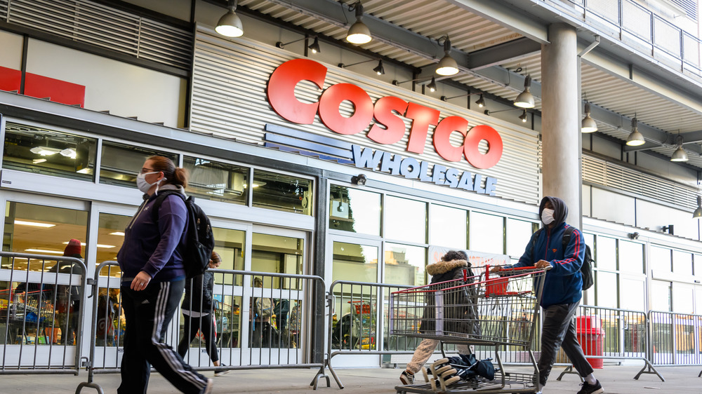 Customers entering Costco