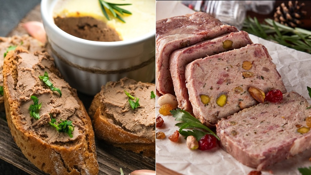 Spread of pâté and terrine