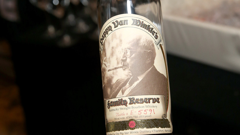 Bottle of pappy van winkle bourbon