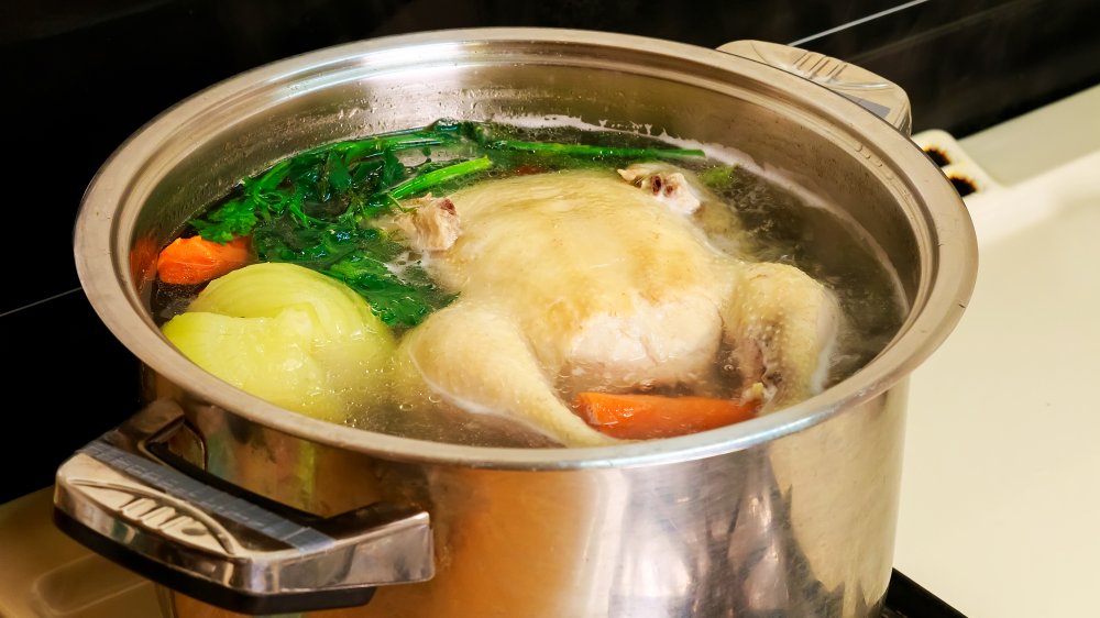 chicken soup, simmer, chicken