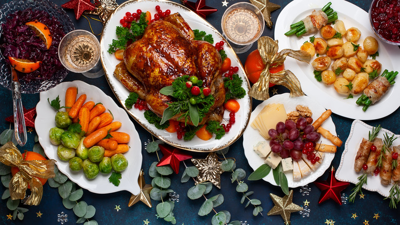 Christmas dinner spread