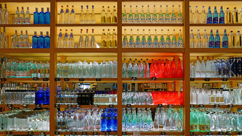 water bottle store display