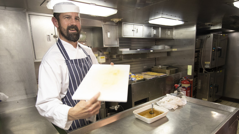 Chefs on the HMS Vigilant submarine