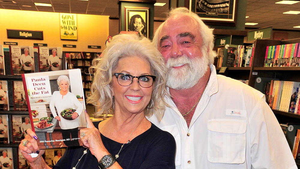 Paula Deen smiling with husband