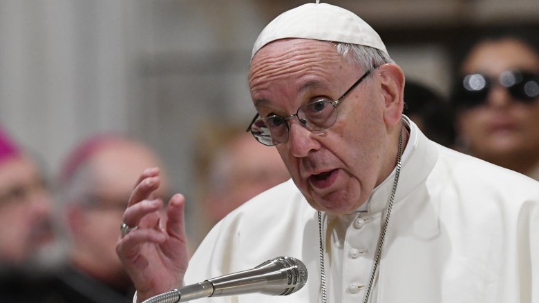 The late Pope Francis speaking