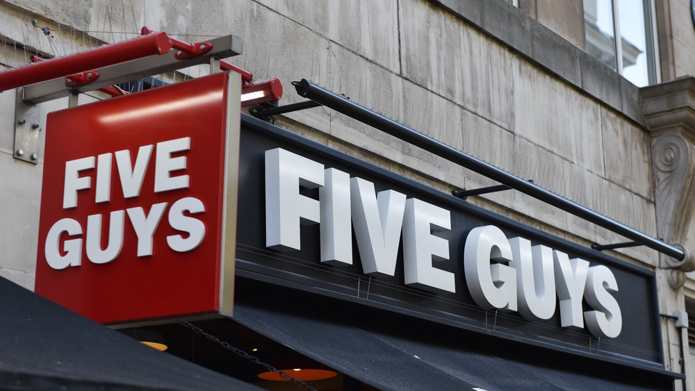 five guys restaurant sign 