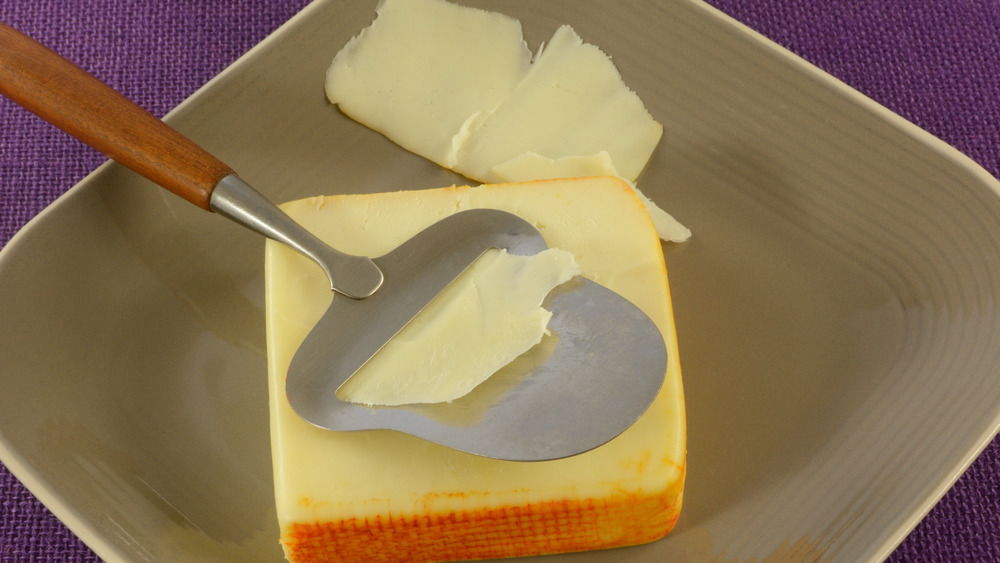 Muenster cheese on a plate