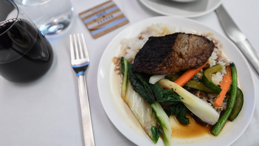 Fine dining on a plane